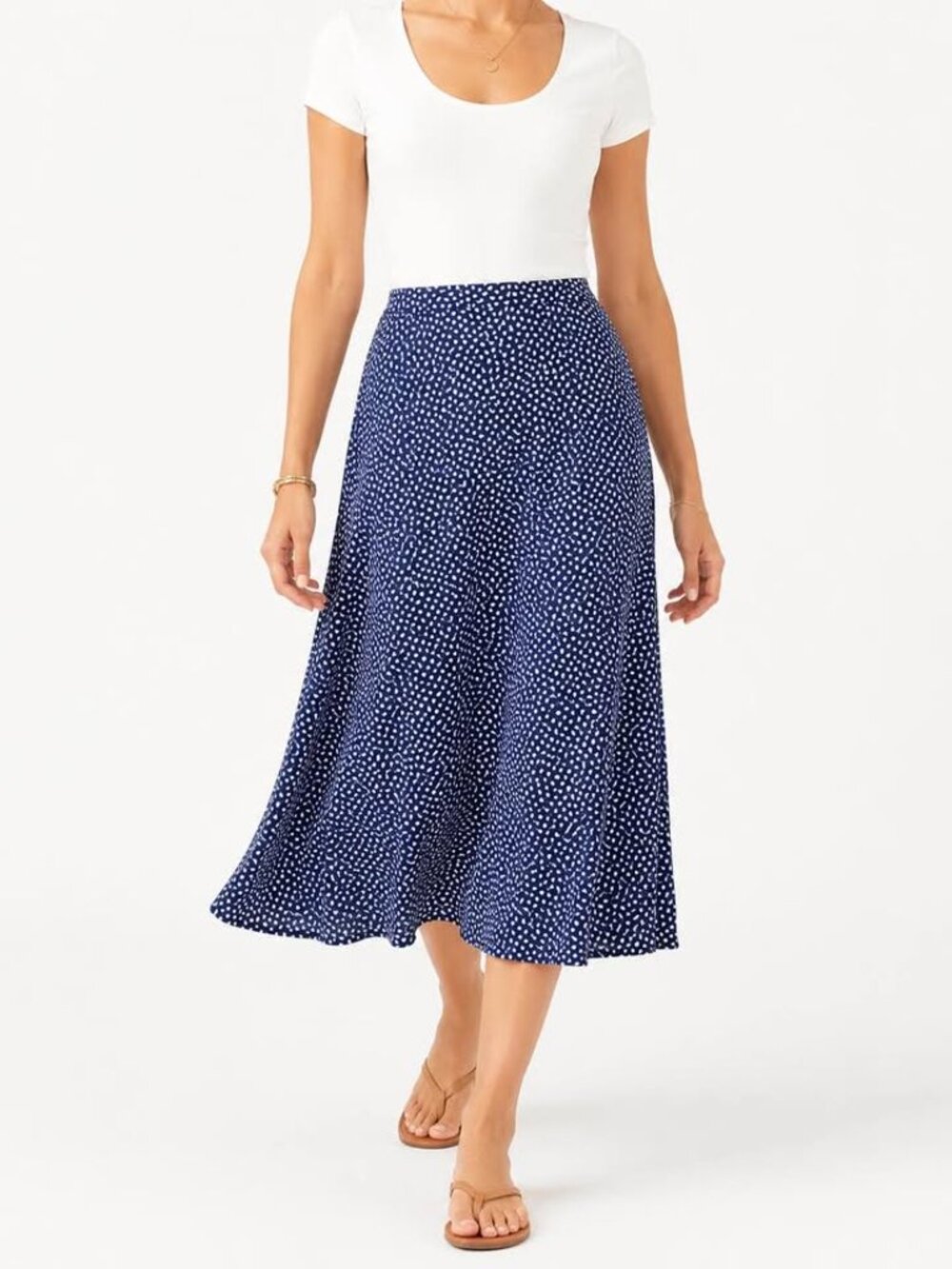 Pendleton Vintage Blue & White Coastal Preppy Flowy A-Line Midi Skirt [size 10p]